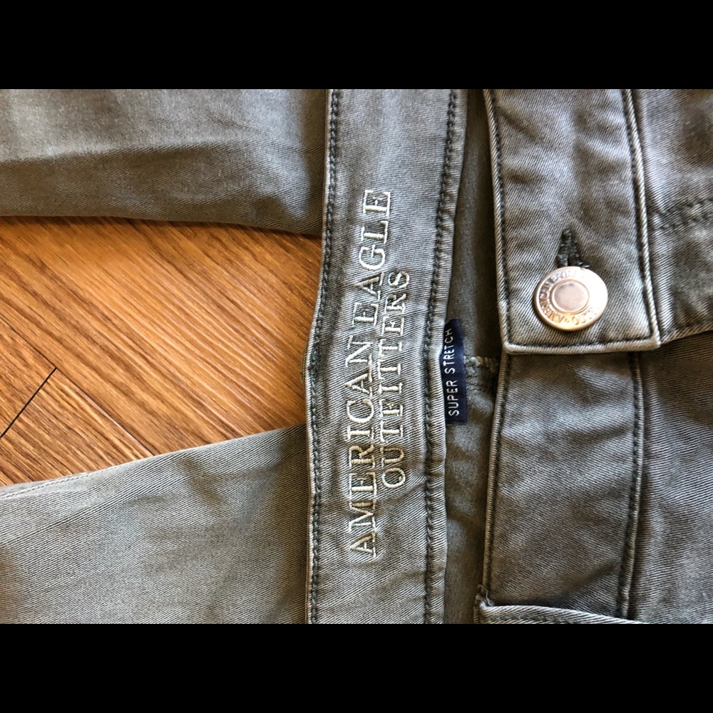 American Eagle Olive Tomgirl Stretch Pants